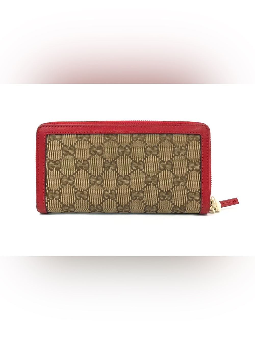 Gucci GG Canvas Continental Wallet in beige with bamboo tassels - Picture 2 of 4